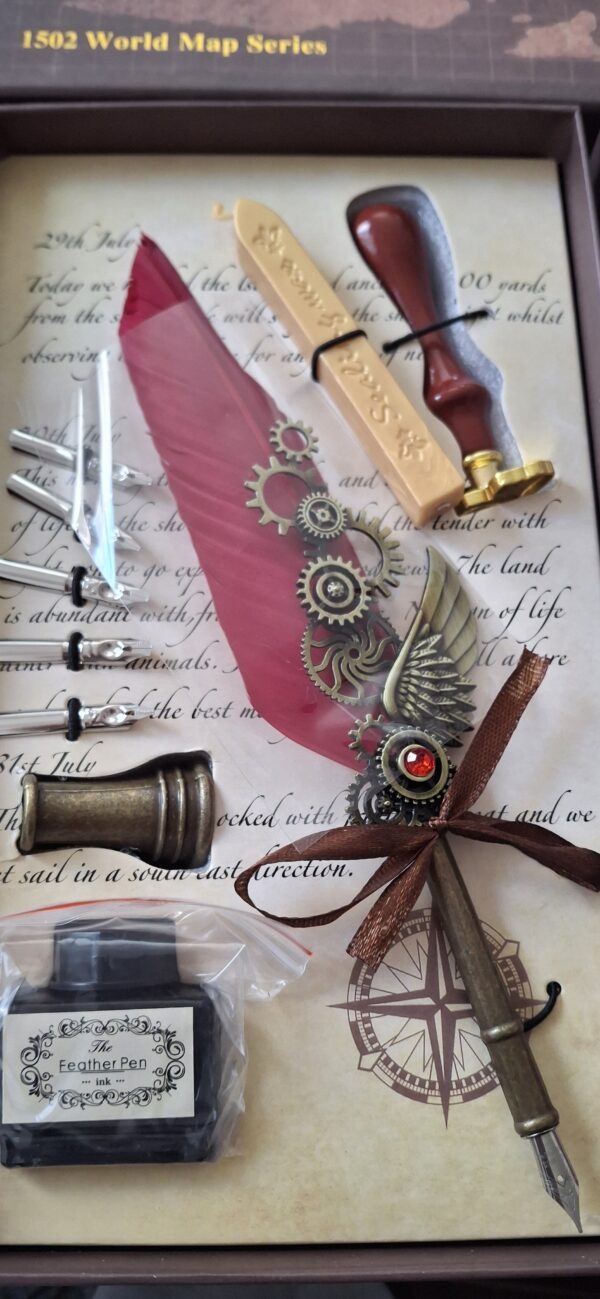 20260830_121833 Kit completo de pluma roja y sello